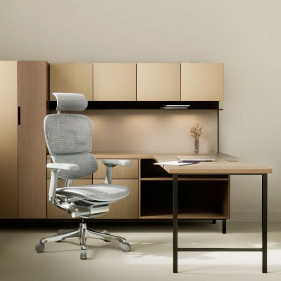 Fauteuil de bureau ergonomique en maille grise – Tech Ergohuman – accoudoirs 5D – 24/24 – Image 8