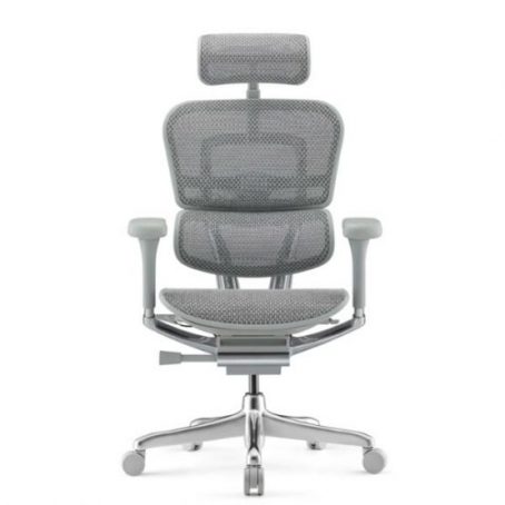Fauteuil bureau ergonomique maille grise – Tech Ergohuman – 5D – 24/24