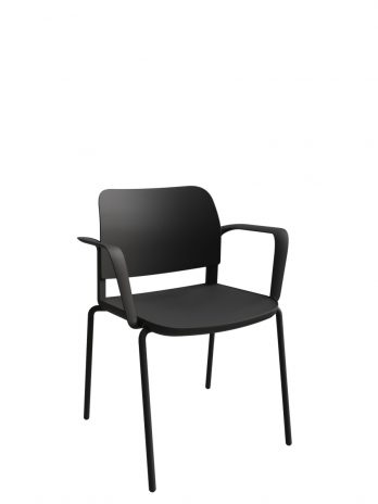 Fauteuil 4 pieds assise et dossier polypropylène avec accoudoirs Adio