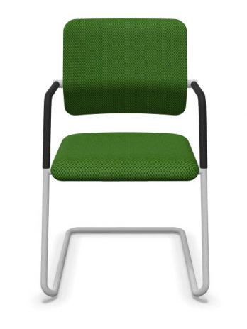 Chaise visiteur piètement luge Drumback blanc