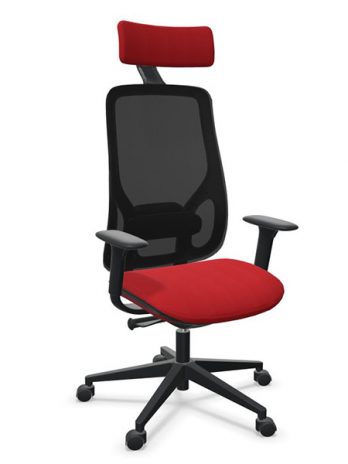 Fauteuil Eman noir résille avec têtière