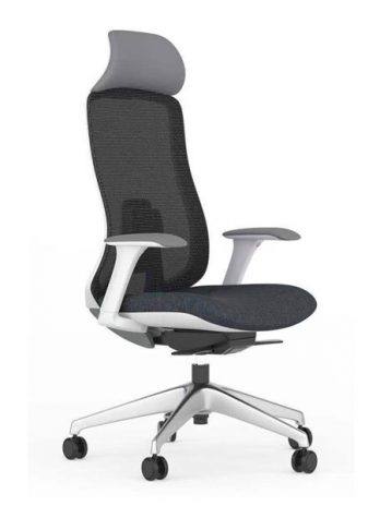 Fauteuil synchrone en maille et tissu Fedo Blanc