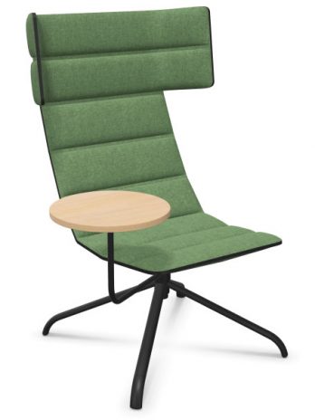 Fauteuil lounge Ildo haut dossier et têtière avec tablette