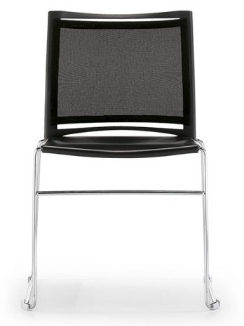 Chaise piètement traineau dossier résille Jill