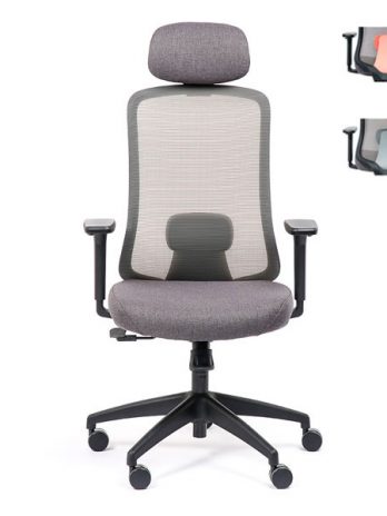 Chaise ergonomique noire avec têtière Lando