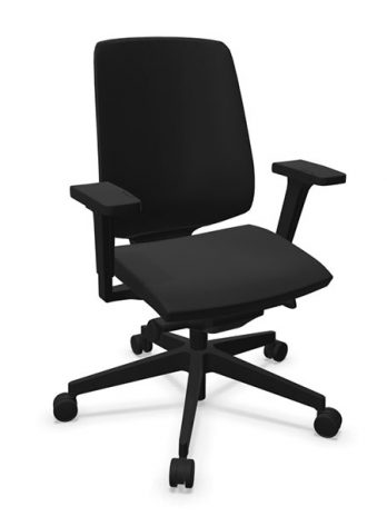 Chaise ergonomique noire tapissée LightUp