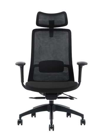 Chaise ergonomique noire avec têtière Polar