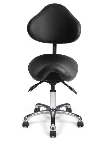 Tabouret selle de cheval en similicuir avec dossier SAVI-A