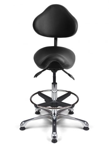 Tabouret haut selle de cheval en similicuir Savi-H