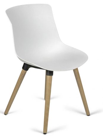 Chaise visiteur en polypropylène et bois LUMO